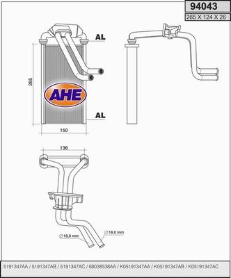 AHE 94043 - Heat Exchanger, interior heating car-mod.net