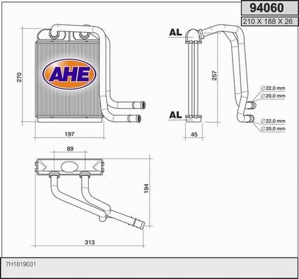 AHE 94060 - Heat Exchanger, interior heating car-mod.net