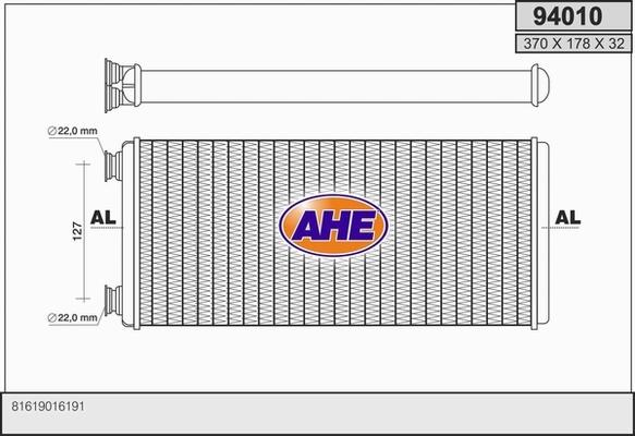 AHE 94010 - Heat Exchanger, interior heating car-mod.net