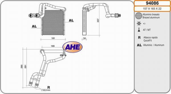 AHE 94086 - Heat Exchanger, interior heating car-mod.net