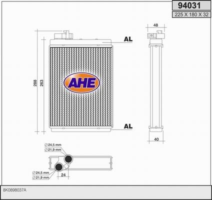 AHE 94031 - Heat Exchanger, interior heating car-mod.net