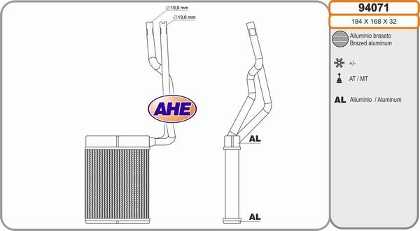 AHE 94071 - Heat Exchanger, interior heating car-mod.net