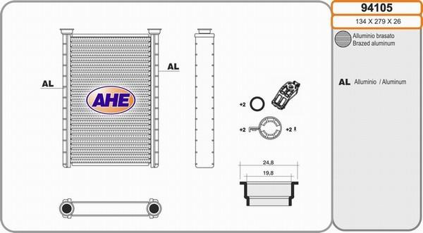 AHE 94105 - Heat Exchanger, interior heating car-mod.net