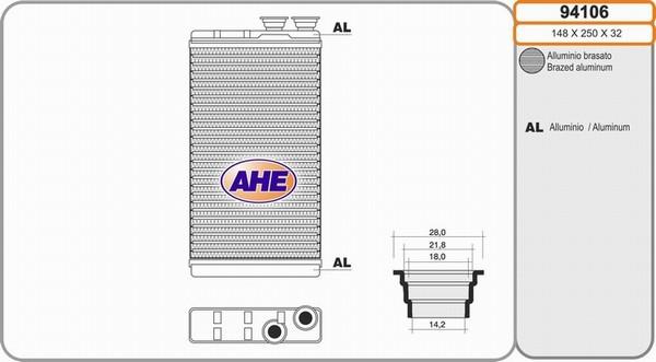 AHE 94106 - Heat Exchanger, interior heating car-mod.net