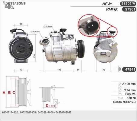 AHE 98901/A - Compressor, air conditioning car-mod.net