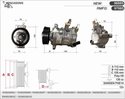 AHE 98885 - Compressor, air conditioning car-mod.net