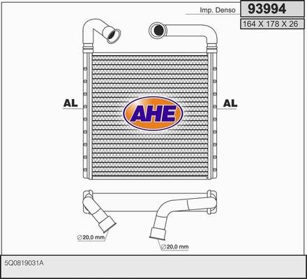 AHE 93994 - Heat Exchanger, interior heating car-mod.net