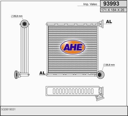AHE 93993 - Heat Exchanger, interior heating car-mod.net