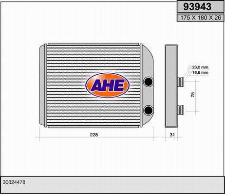AHE 93943 - Heat Exchanger, interior heating car-mod.net