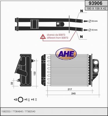 AHE 93906 - Heat Exchanger, interior heating car-mod.net