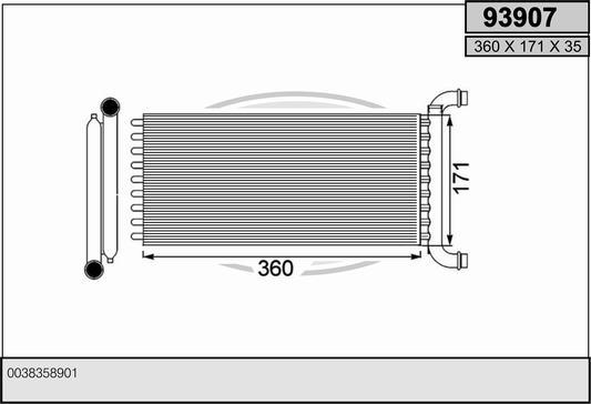 AHE 93907 - Heat Exchanger, interior heating car-mod.net