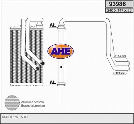 AHE 93986 - Heat Exchanger, interior heating car-mod.net