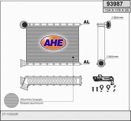 AHE 93987 - Heat Exchanger, interior heating car-mod.net