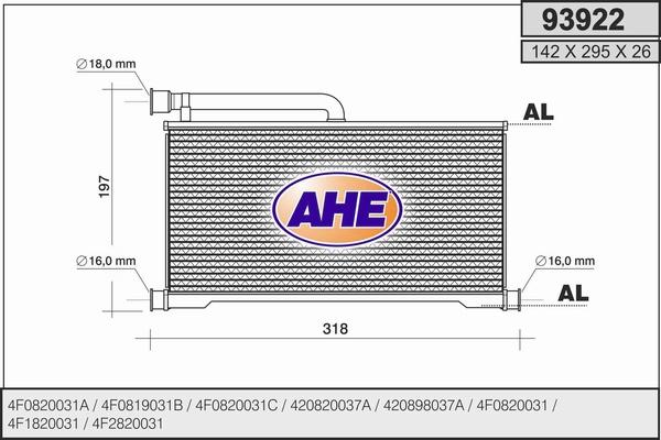 AHE 93922 - Heat Exchanger, interior heating car-mod.net