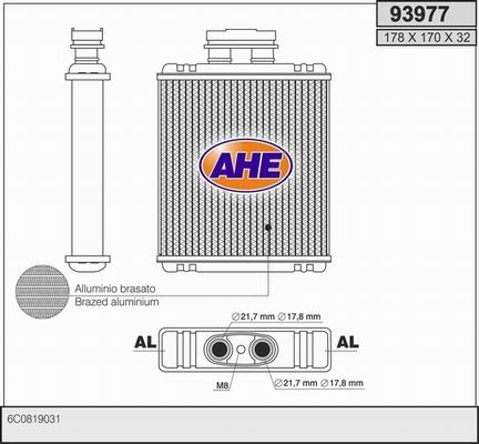 AHE 93977 - Heat Exchanger, interior heating car-mod.net