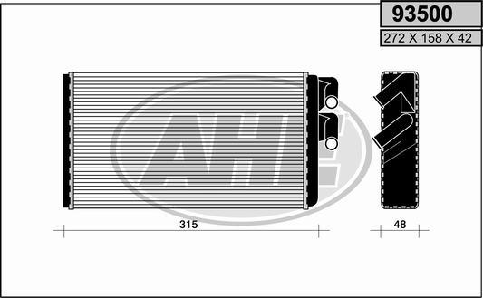 AHE 93500 - Heat Exchanger, interior heating car-mod.net