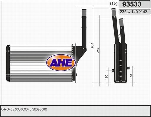 AHE 93533 - Heat Exchanger, interior heating car-mod.net