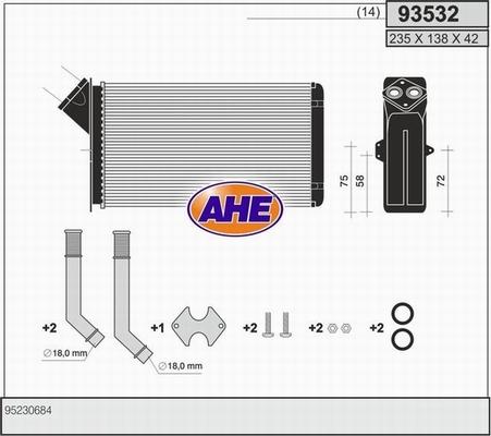 AHE 93532 - Heat Exchanger, interior heating car-mod.net