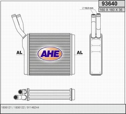 AHE 93640 - Heat Exchanger, interior heating car-mod.net
