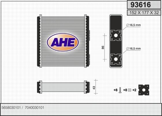 AHE 93616 - Heat Exchanger, interior heating car-mod.net