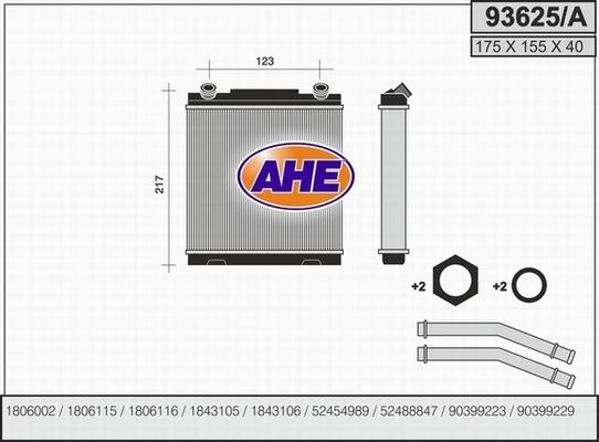 AHE 93625/A - Heat Exchanger, interior heating car-mod.net