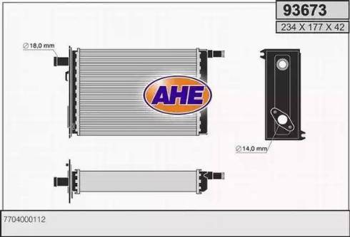 AHE 93673 - Heat Exchanger, interior heating car-mod.net