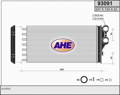 AHE 93091 - Heat Exchanger, interior heating car-mod.net