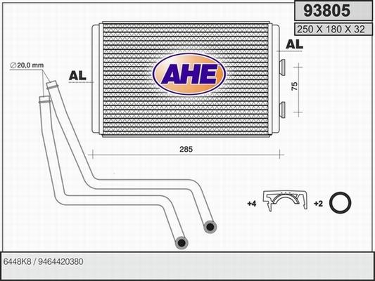 AHE 93805 - Heat Exchanger, interior heating car-mod.net