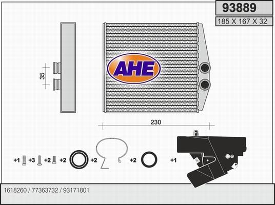AHE 93889 - Heat Exchanger, interior heating car-mod.net