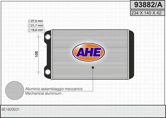AHE 93882/A - Heat Exchanger, interior heating car-mod.net