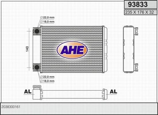 AHE 93833 - Heat Exchanger, interior heating car-mod.net