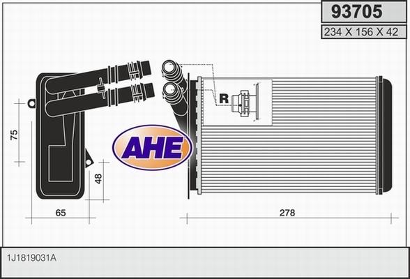 AHE 93705 - Heat Exchanger, interior heating car-mod.net