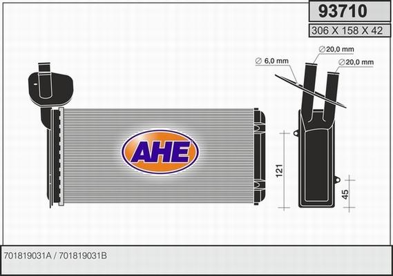 AHE 93710 - Heat Exchanger, interior heating car-mod.net