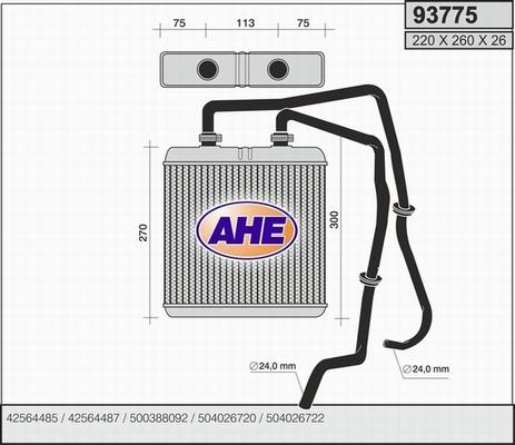 AHE 93775 - Heat Exchanger, interior heating car-mod.net