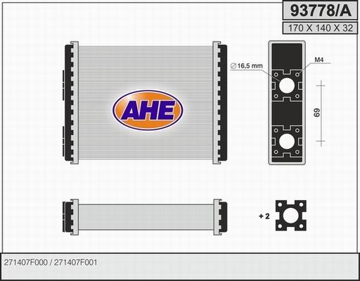 AHE 93778/A - Heat Exchanger, interior heating car-mod.net