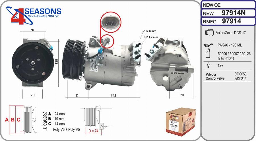 AHE 97914N - Compressor, air conditioning car-mod.net