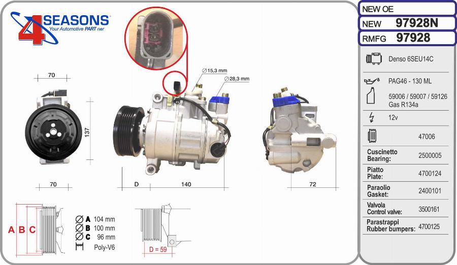 AHE 97928N - Compressor, air conditioning car-mod.net