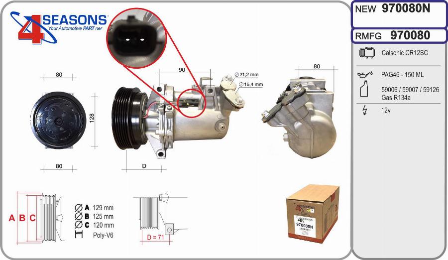 AHE 970080N - Compressor, air conditioning car-mod.net