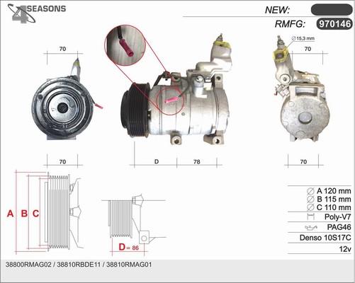 AHE 970146 - Compressor, air conditioning car-mod.net