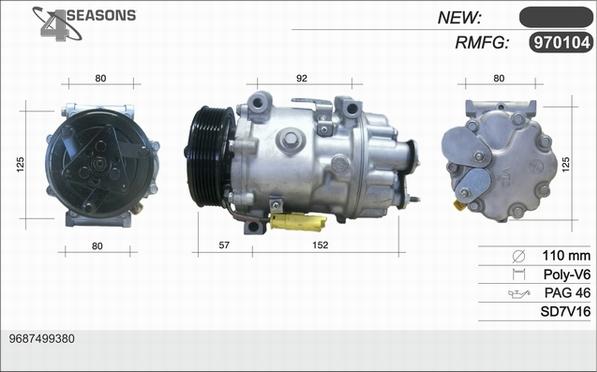 AHE 970104 - Compressor, air conditioning car-mod.net