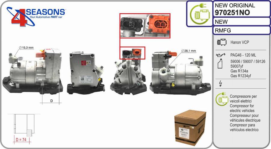 AHE 970251NO - Compressor, air conditioning car-mod.net
