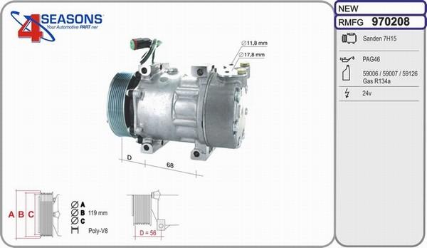 AHE 970208 - Compressor, air conditioning car-mod.net