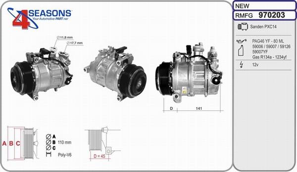 AHE 970203 - Compressor, air conditioning car-mod.net