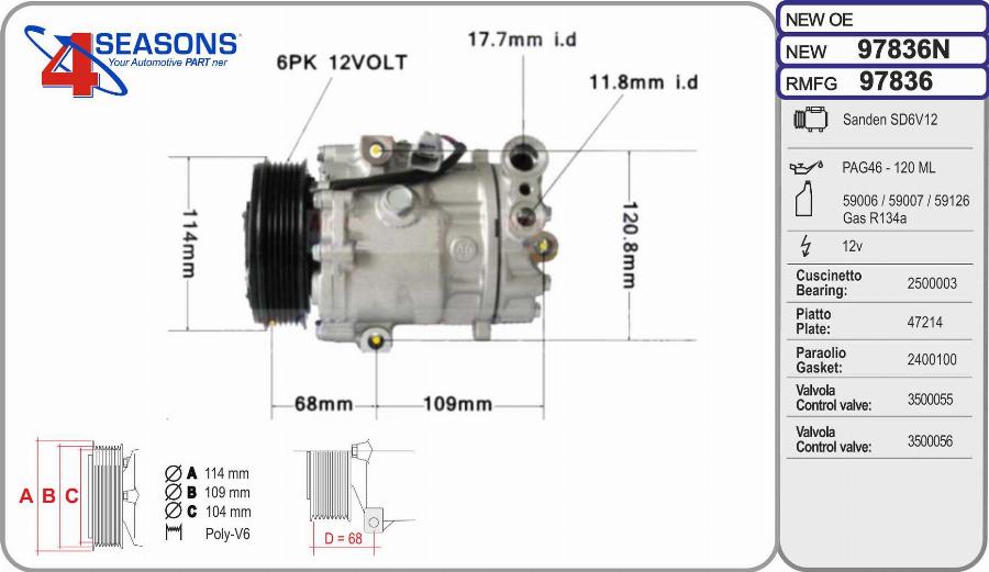 AHE 97836N - Compressor, air conditioning car-mod.net