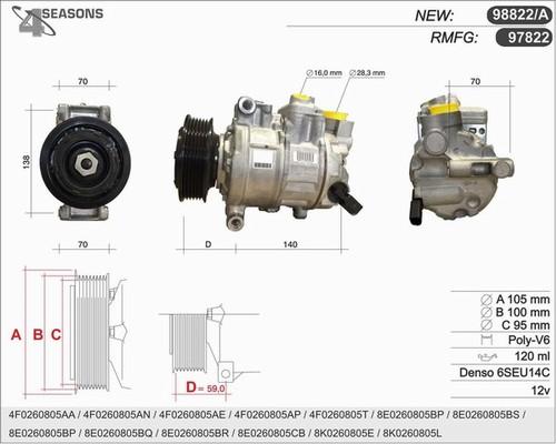 AHE 97822 - Compressor, air conditioning car-mod.net