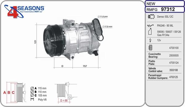 AHE 97312 - Compressor, air conditioning car-mod.net
