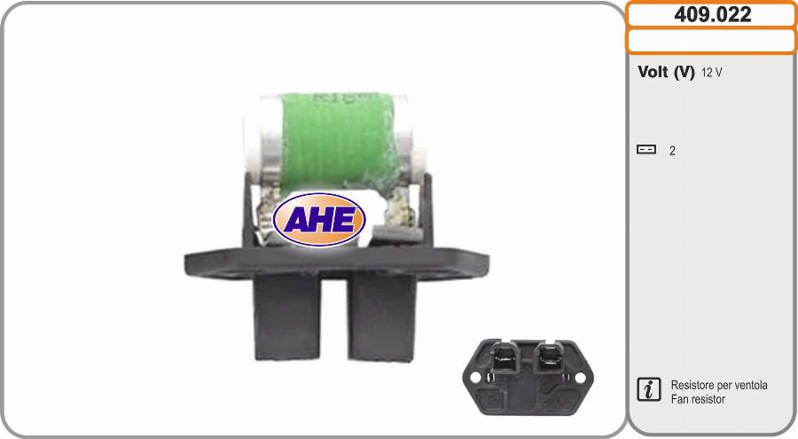 AHE 409.022 - Pre-resistor, electro motor radiator fan car-mod.net