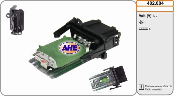AHE 402.004 - Pre-resistor, electro motor radiator fan car-mod.net