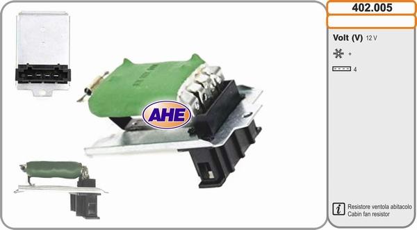 AHE 402.005 - Pre-resistor, electro motor radiator fan car-mod.net