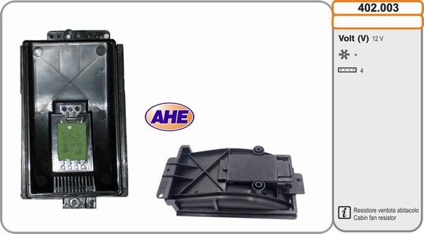 AHE 402.003 - Pre-resistor, electro motor radiator fan car-mod.net
